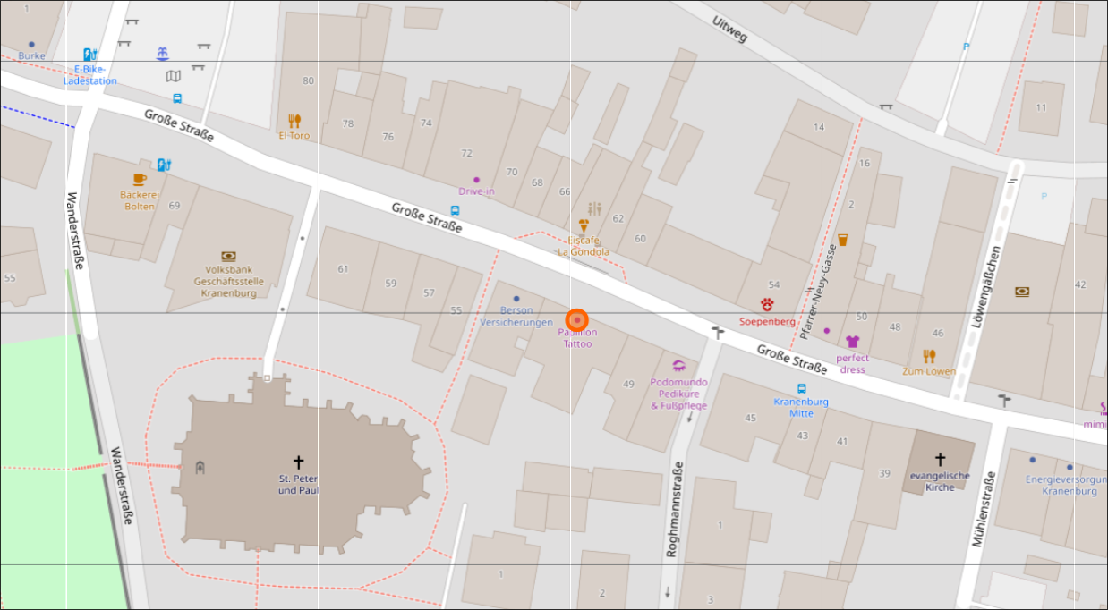 Kartenausschnitt Große Str. 51, 47559 Kranenburg